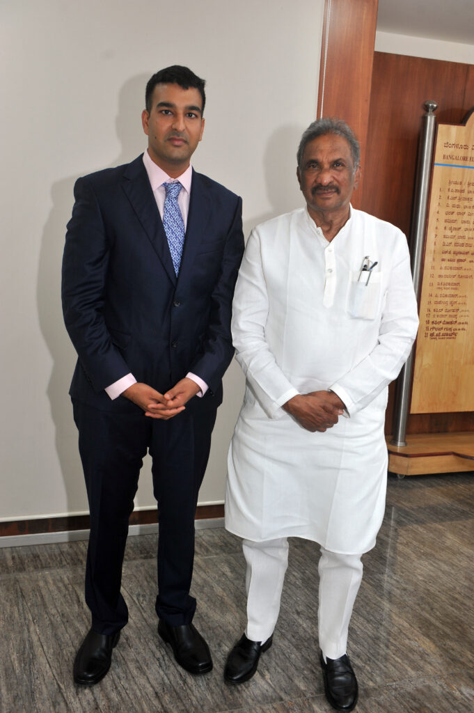 Rishi Sanghvi visits K. J. George (Power Minister -KA)